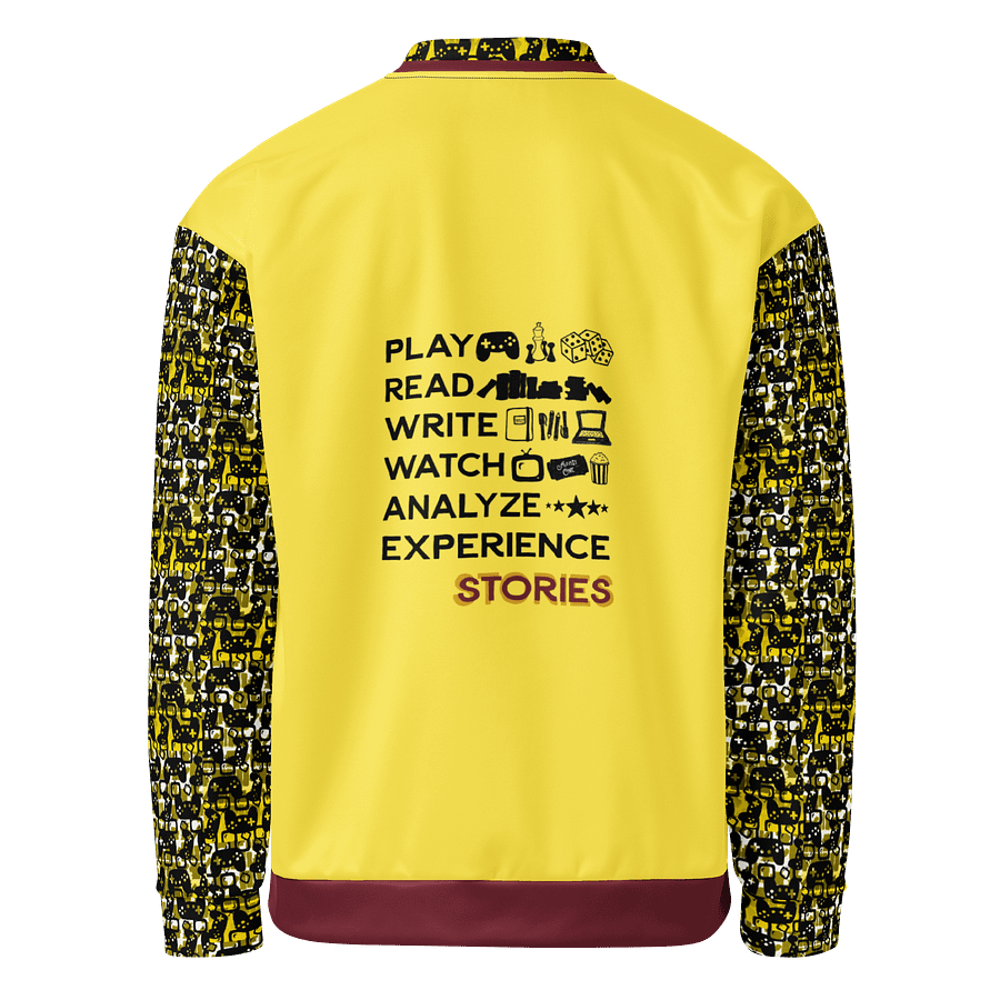 Experience Stories Unisex Bomber Jacket (Gold, Red, and Black) product image (2)