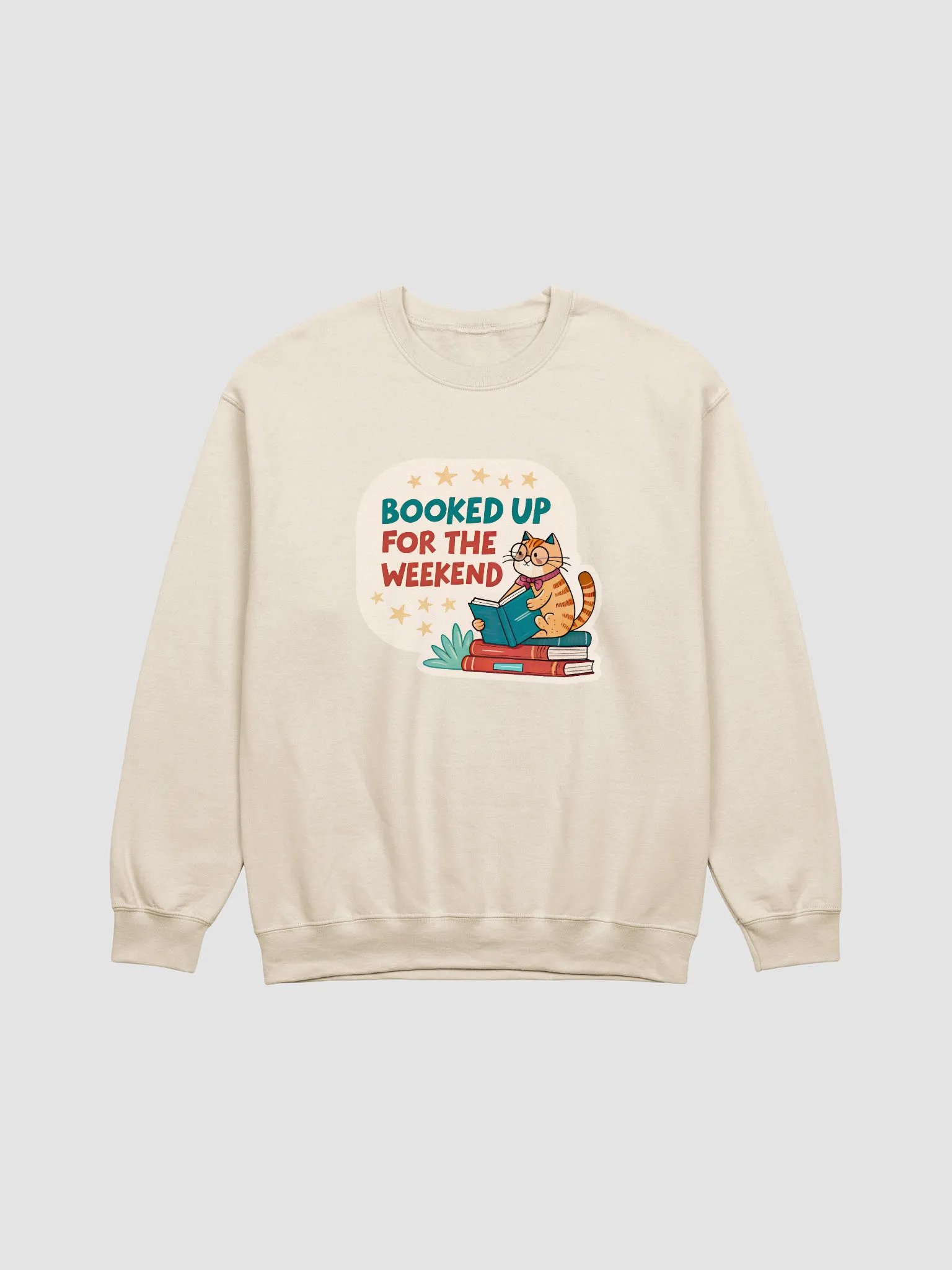 Booked Up Cat Crewneck Sweatshirt product image (1)