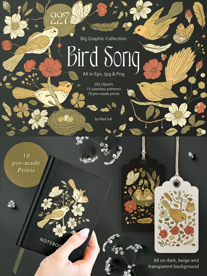 Bird Song Vintage Floral Bundle product image (1)
