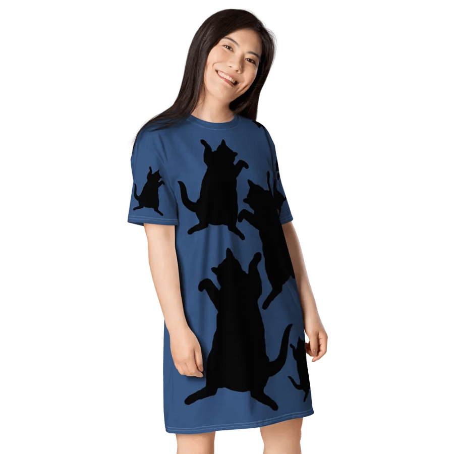Childless Cat Ladies Run This Country Blue T-Shirt Dress product image (6)