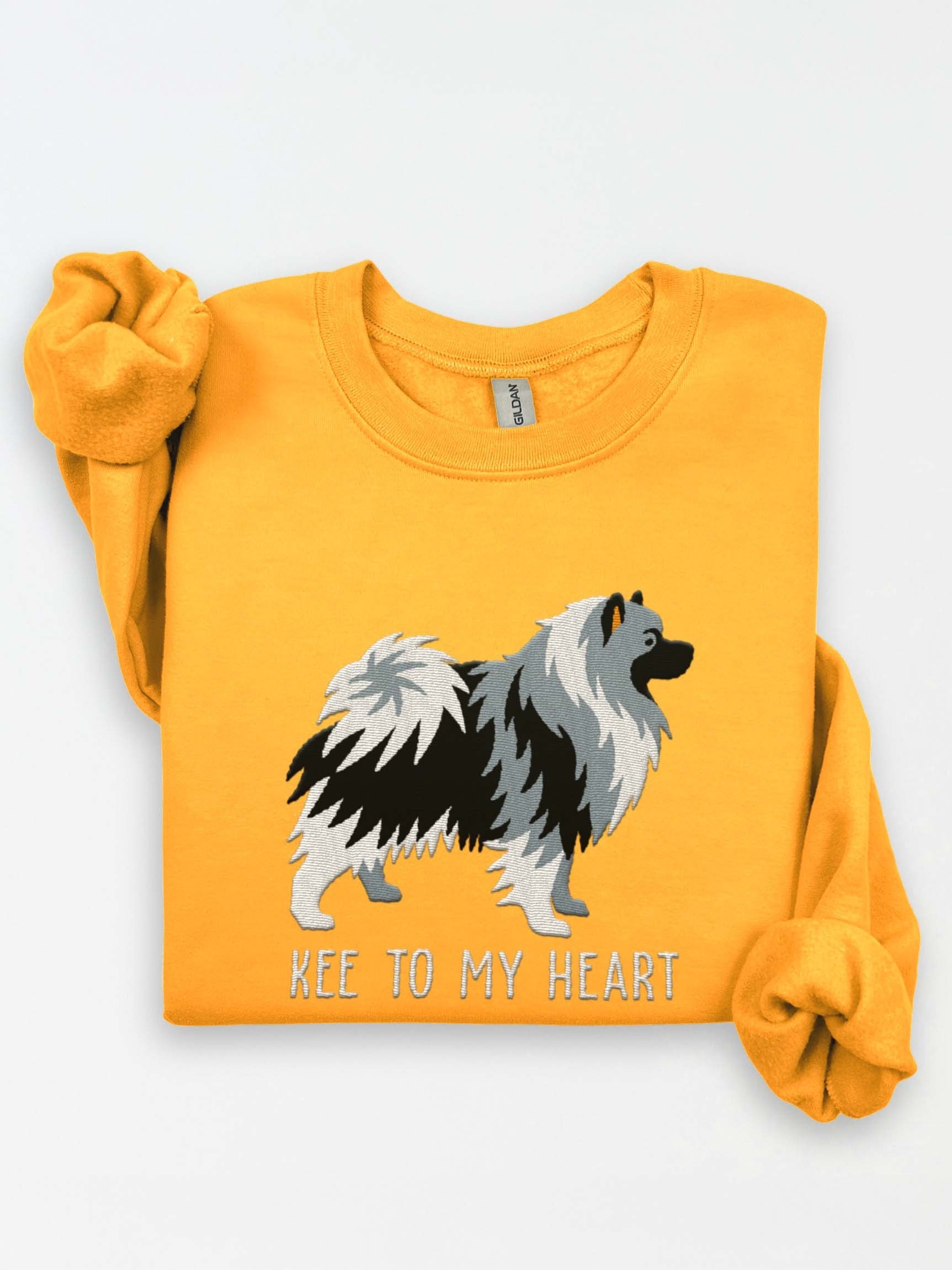 Kee to My Heart Sweatshirt (Embroidered) of a Keeshond(Black & White) product image (1)