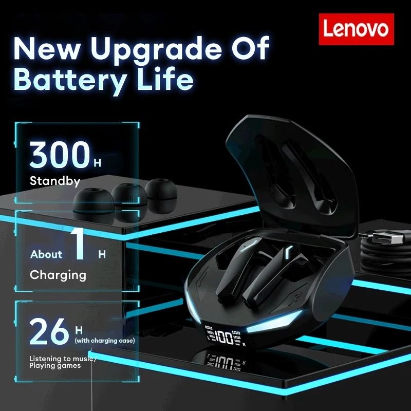 Lenovo GM2 Pro Max Gaming Earbuds | Bluetooth 5.4 | LED Display | Noise Cancelling & Waterproof product image (5)