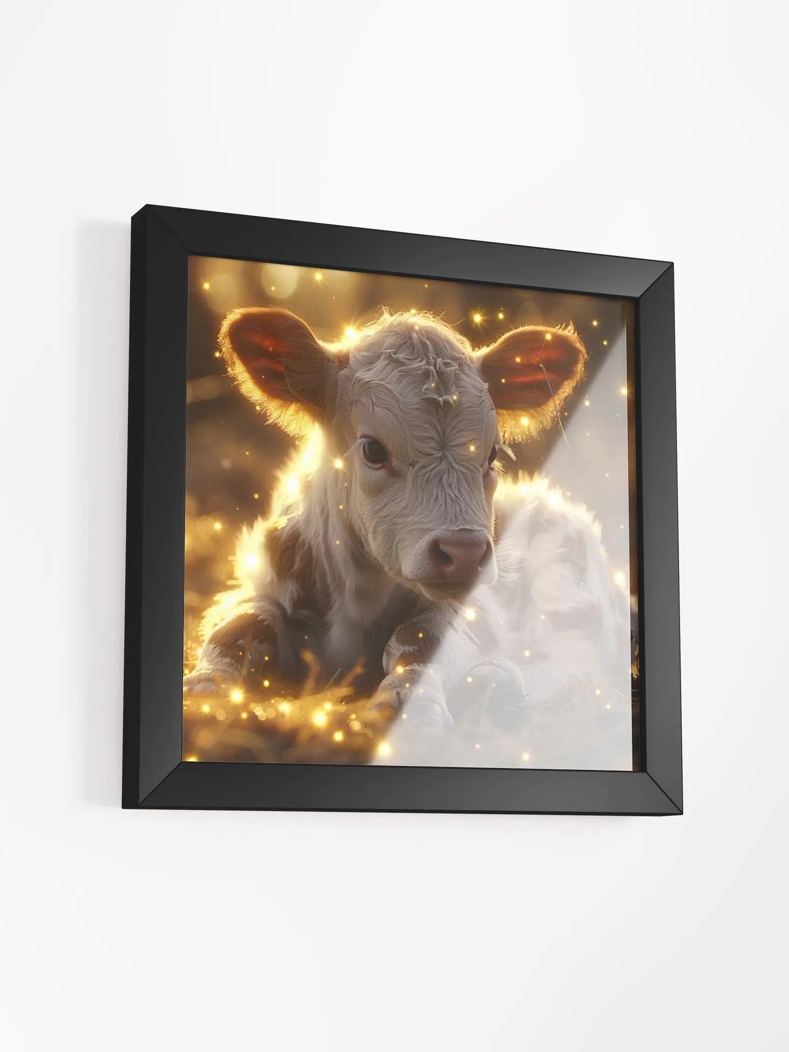 Magical Baby Cow With Fairy Lights Framed Wall Art product image (3)