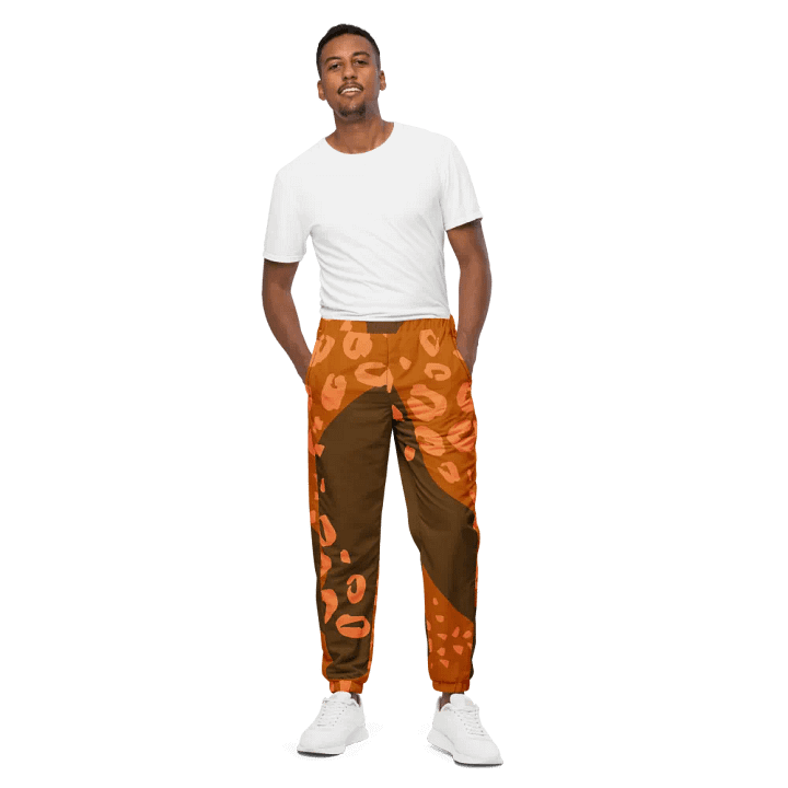 Orange Leopard Scatter Unisex Track Pants product image (1)