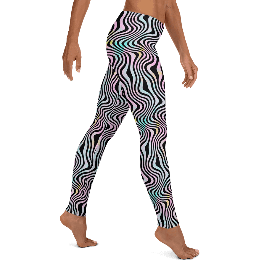 Leggings in wavy pink black and turquoise design product image (5)