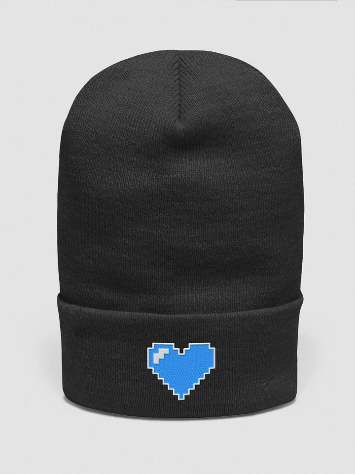 Pixel Heart Foldover Beanie - Blue product image (1)