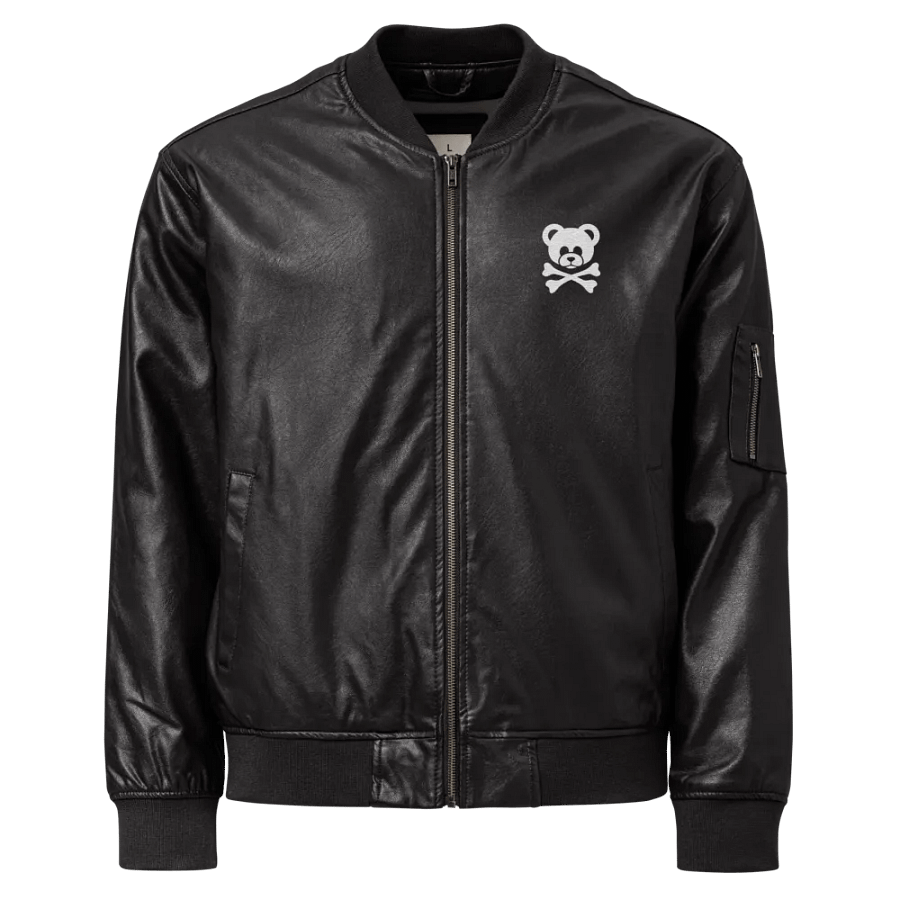 Deady Bear Faux Leather Bomber Jacket product image (1)