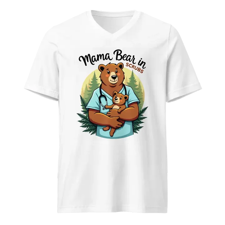 Mama Bear in Scrubs V-Neck Tee product image (1)