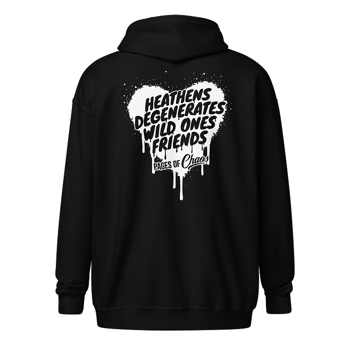 Heathens, Degenerates, Wild Ones, and Friends Zip Hoodie - White product image (5)