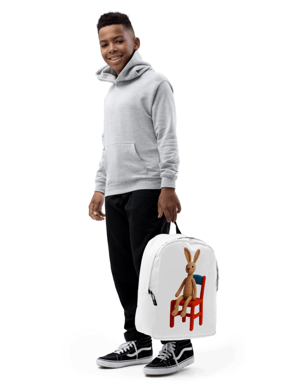 Hare on a Chair Backpack: Whimsical Handcrafted Crochet Art product image (5)
