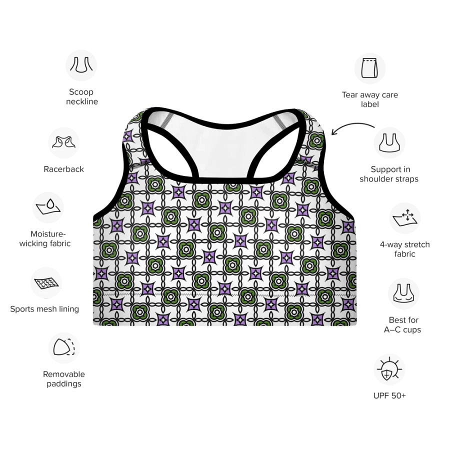 Gender Queer Abstract (2) - Padded Sports Bra product image (7)
