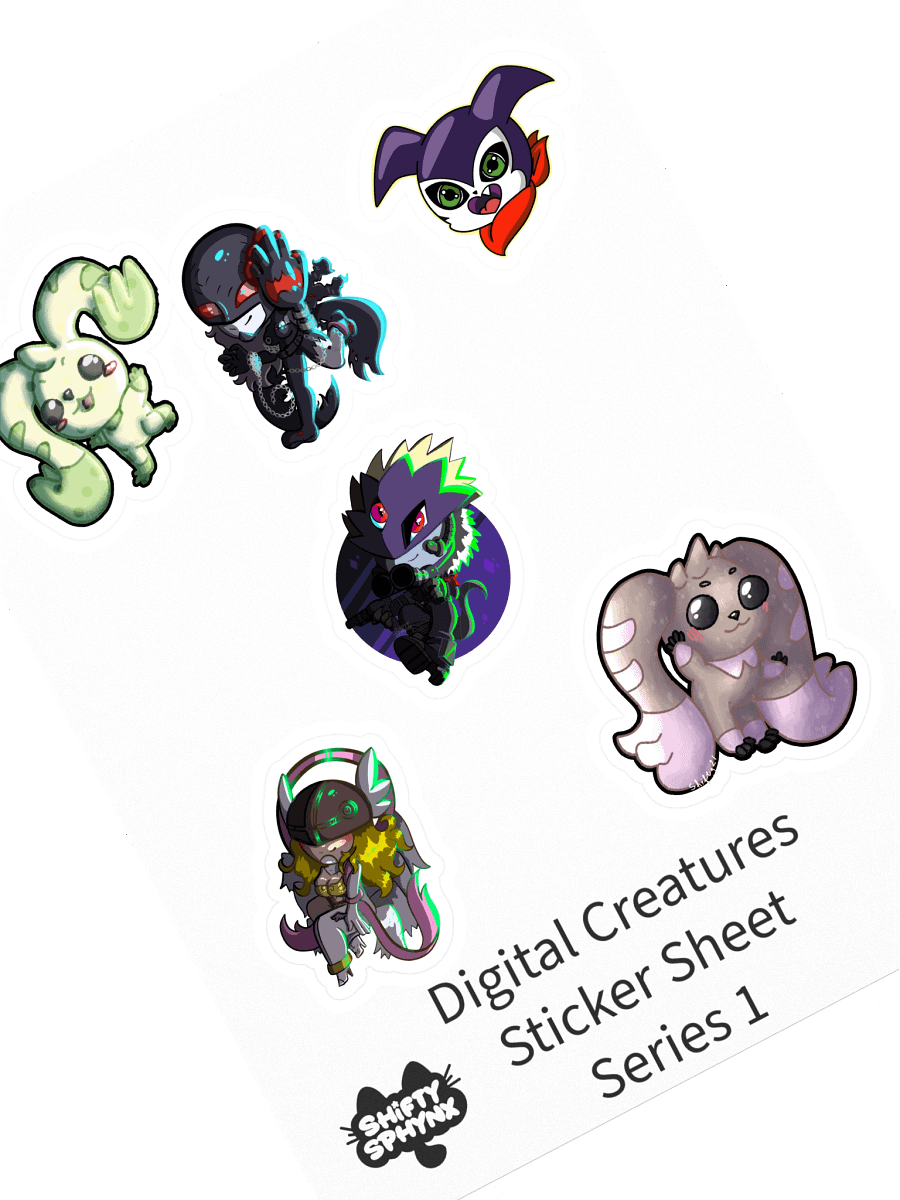 Digital Creatures Sticker Sheet Series 1 product image (1)
