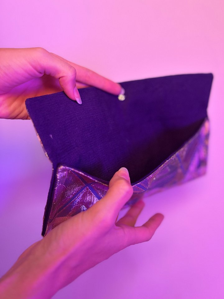 Envelope Clutch (Purple and Pink Metallic Diamonds) product image (2)