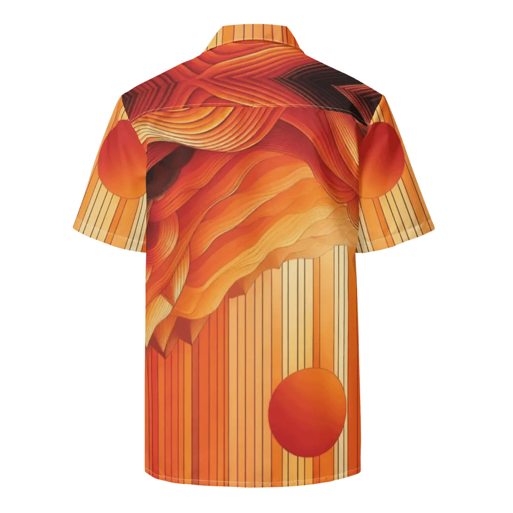 Men's Full-Print-9 Orange Hawaiian Shirt product image (5)