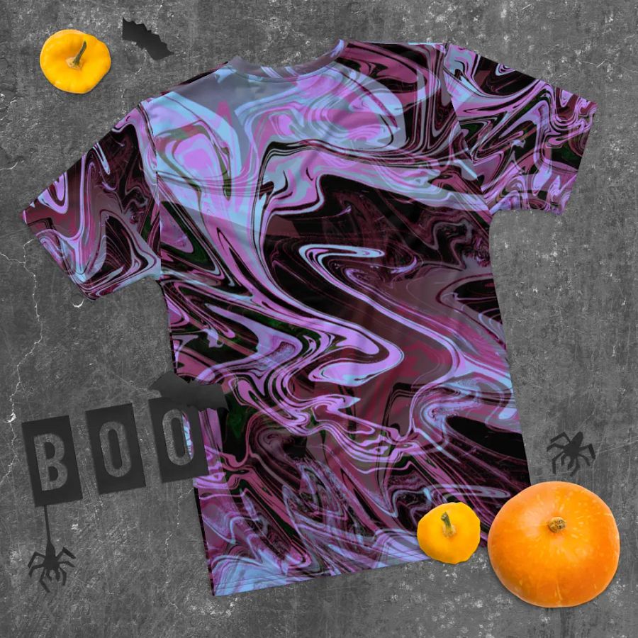Pink, Black and Blue Swarm Pattern Urban Design T-Shirt product image (10)