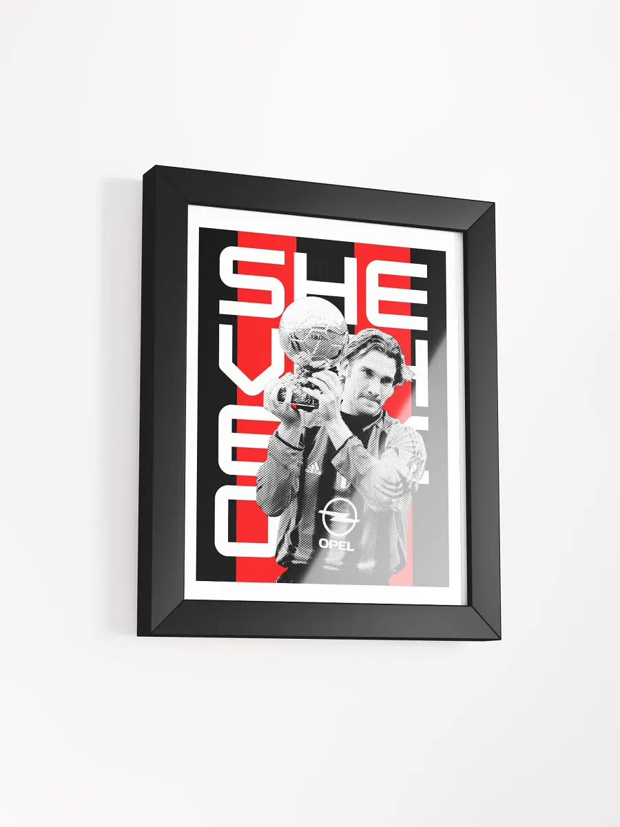 Andriy Shevchenko BW AC Milan Name Art Framed Print product image (3)
