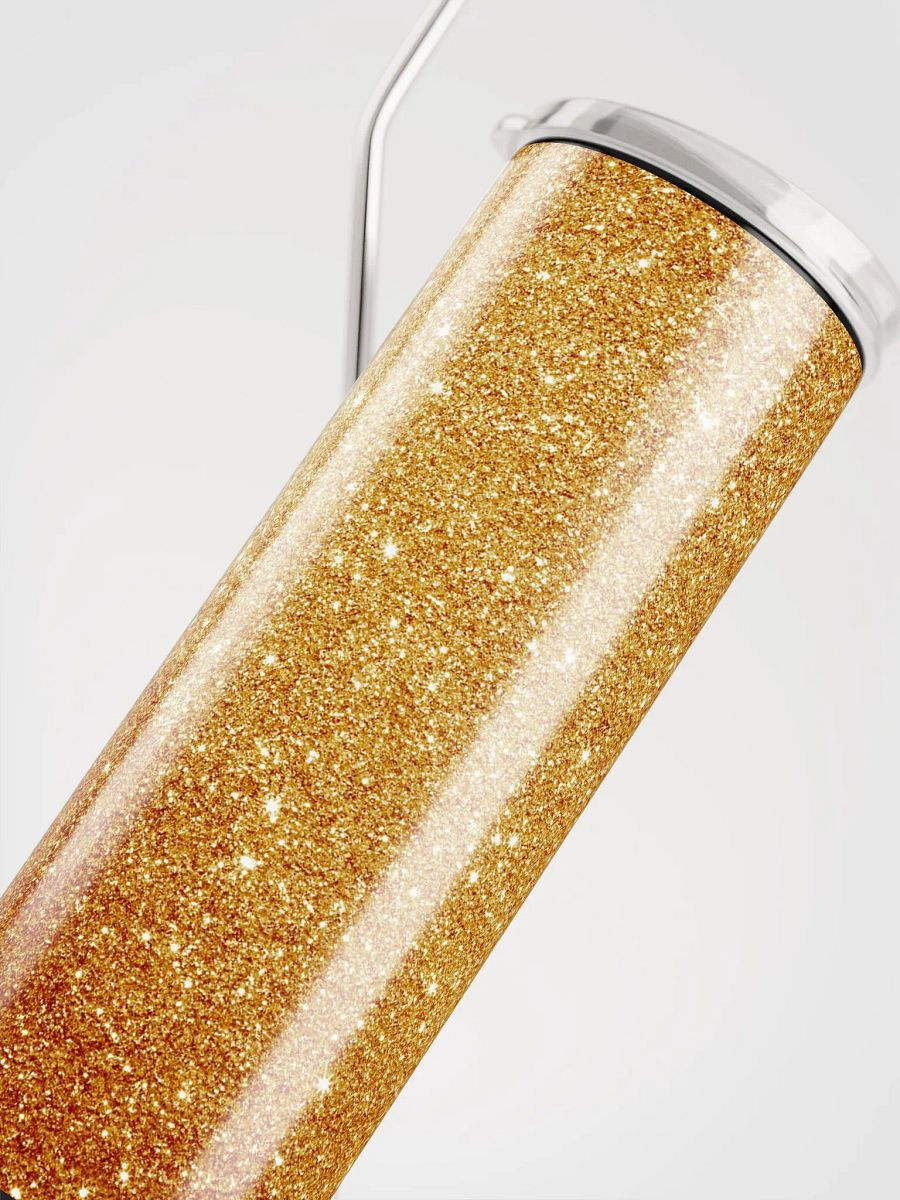 Shimmering Gold Glitter Stainless Steel Tumbler | Eco-Friendly 20oz with Reusable Straw product image (5)