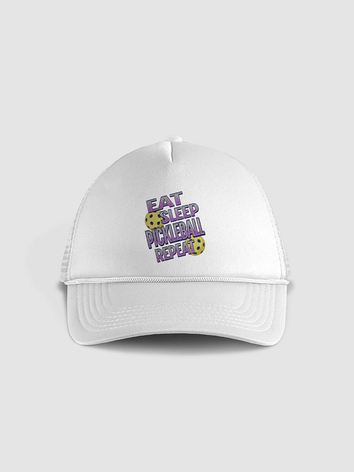 Eat Sleep Pickleball Repeat Angle Passion Foam Trucker Hat product image (5)