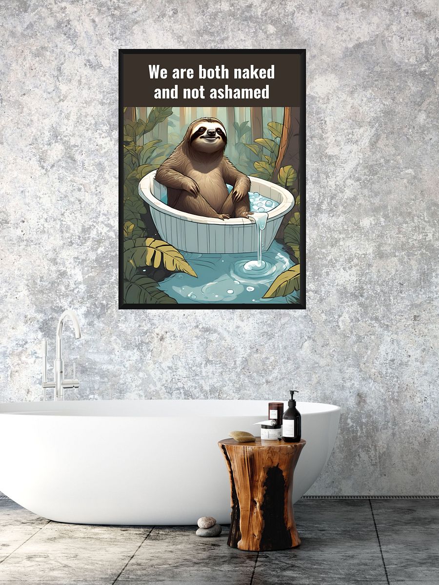 Sloth Enjoying Bubble Bath Bathroom Downloadable Wall Art product image (3)