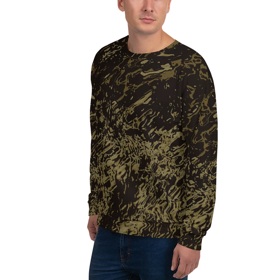 Abstract Brown and Black Marble Effect Unisex All Over Print Sweatshirt product image (4)
