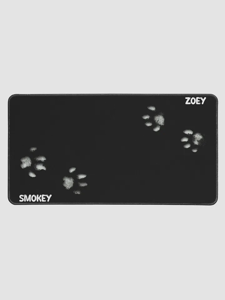 Smokey & Zoey Paw Print Desk Mat (Inverted Black) product image (1)