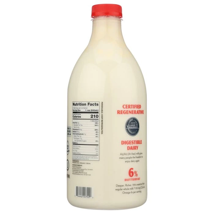 ALEXANDRE FAMILY FARM: Organic A2A2 Cream Top Whole Milk, 48 fo product image (2)