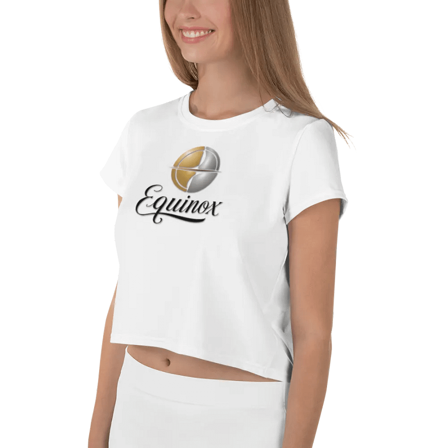 Equinox Women's White Crop Tee - Exclusive Metallic Design product image (8)