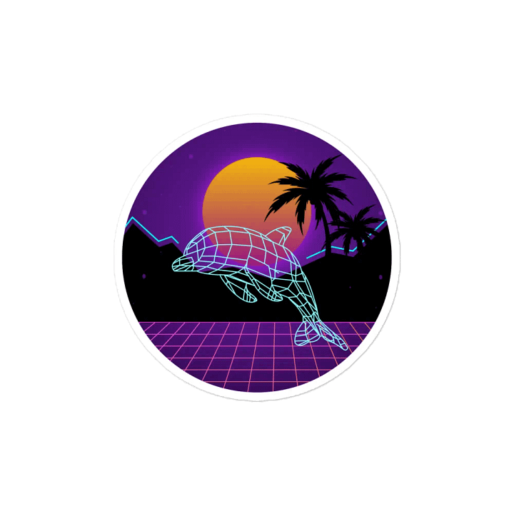 Wireframe Vaporwave Magnet 3