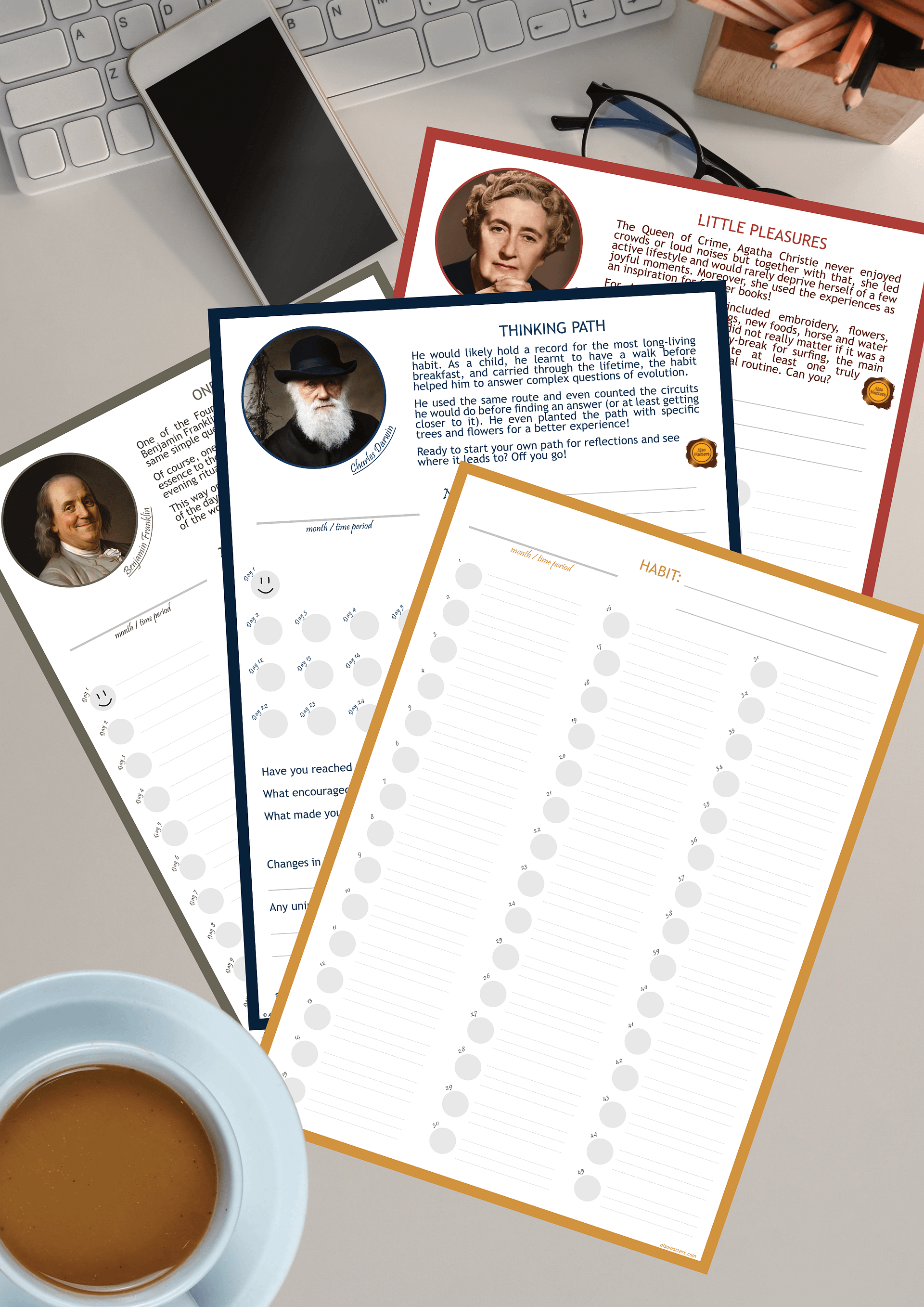 Habit Tracker (digital download, printable) - Learn from the Greatest product image (1)