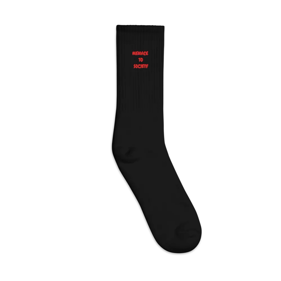 Menace to Society Embroidered Crew Socks product image (1)