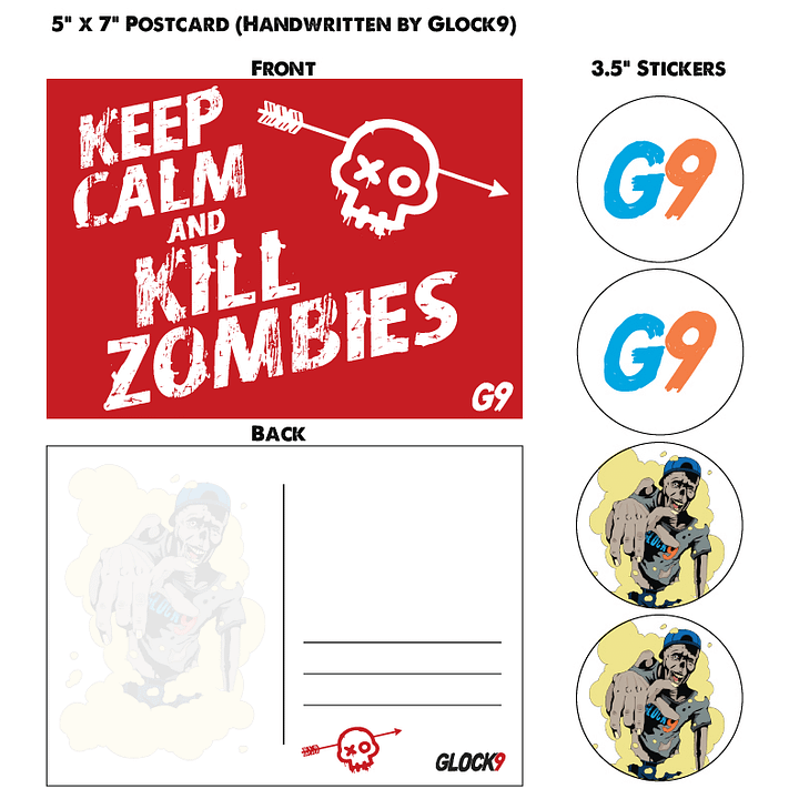Handwritten Postcard by Glock9 and Stickers product image (1)