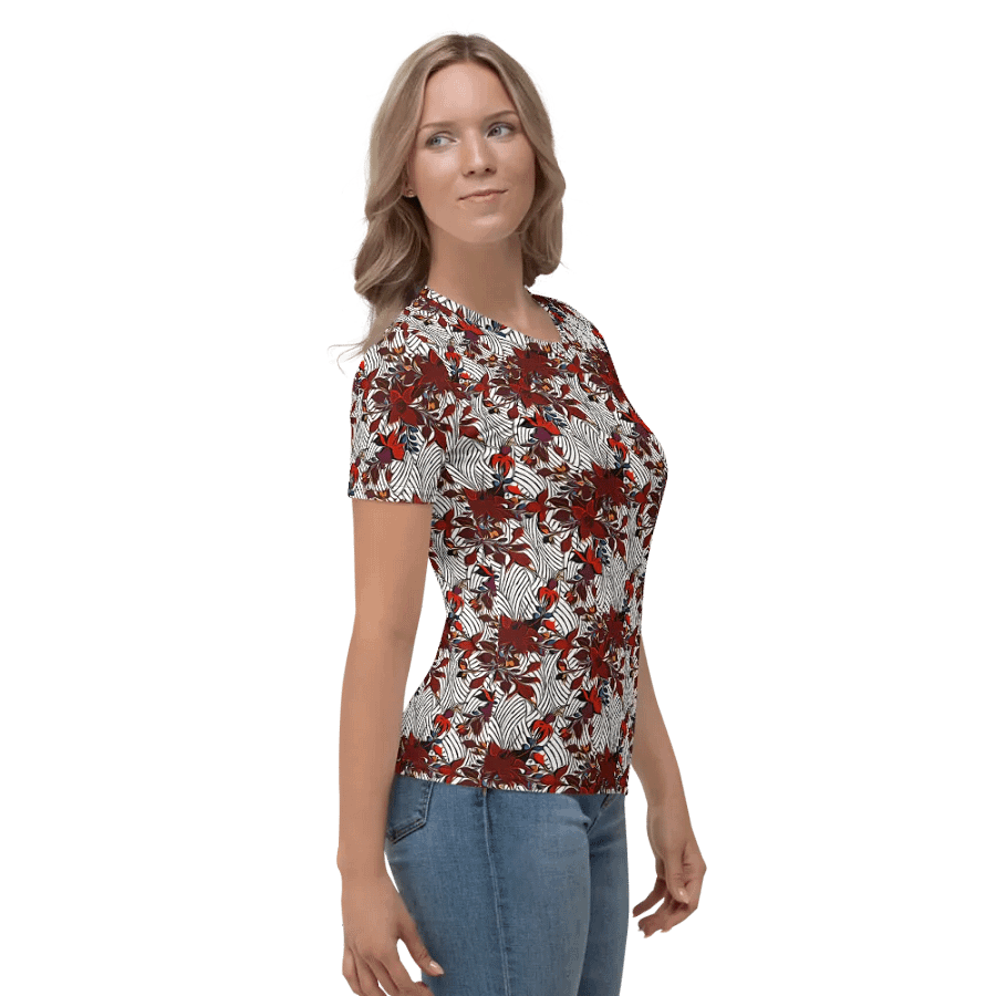 Floral Stripes | Women's Crew Neck T-Shirt product image (4)