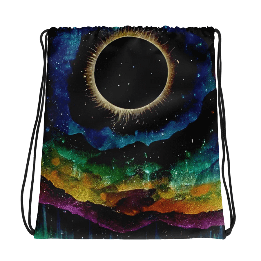 Cosmic Eclipse Drawstring Backpack product image (1)