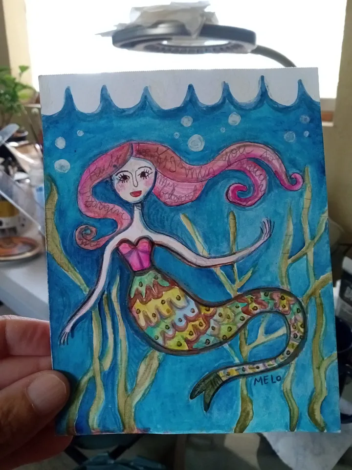 ORIGINAL ART: Pink Haired Mermaid product image (1)