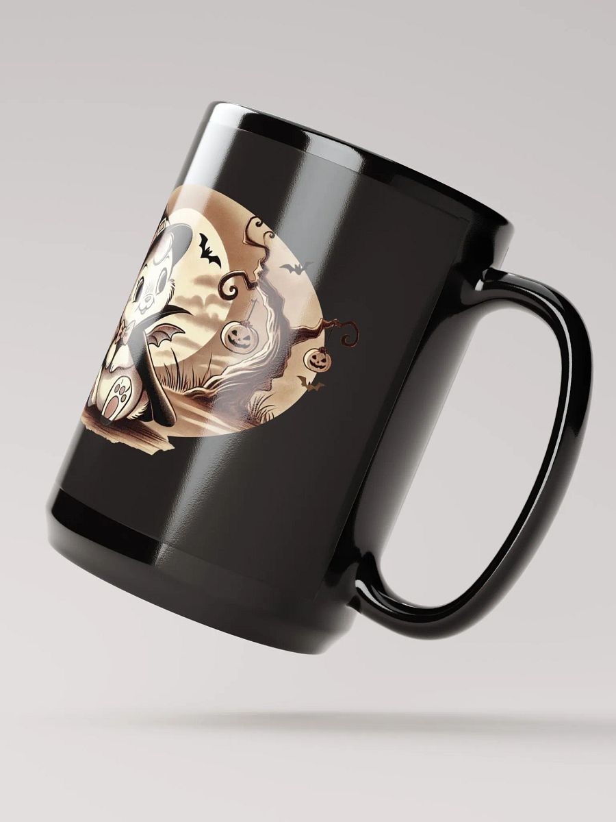 Vampire Bunny Halloween 15 oz Black Mug product image (3)