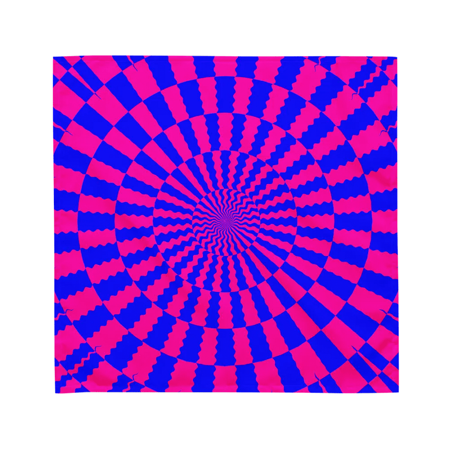 Spiral Illusion Neon Cotton Candy Color Bandana, Bright Blue Pink Trippy Twisted Accessories product image (1)