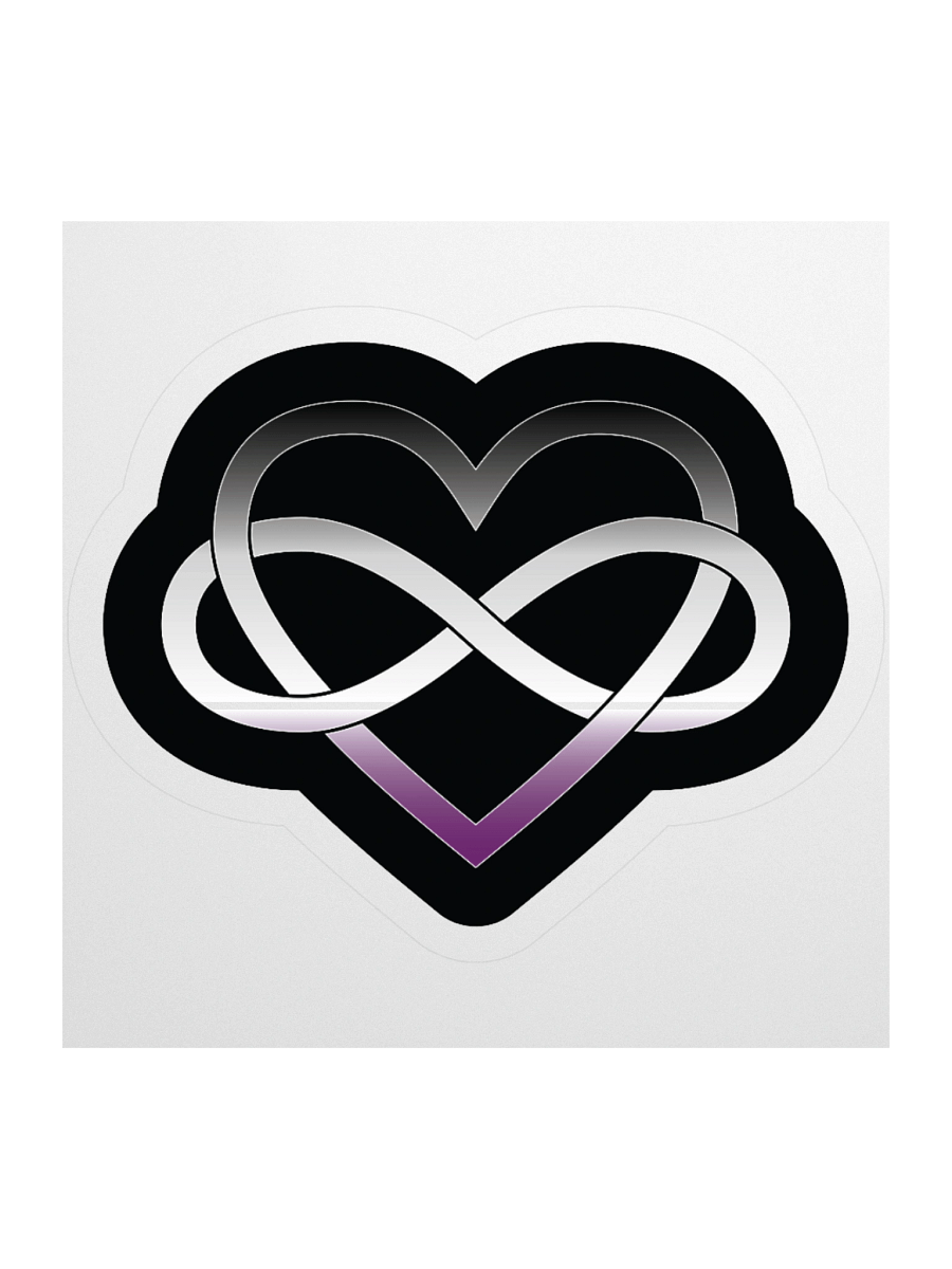 Asexual Pride Gradient Polyamory Infinity Heart Sticker product image (2)
