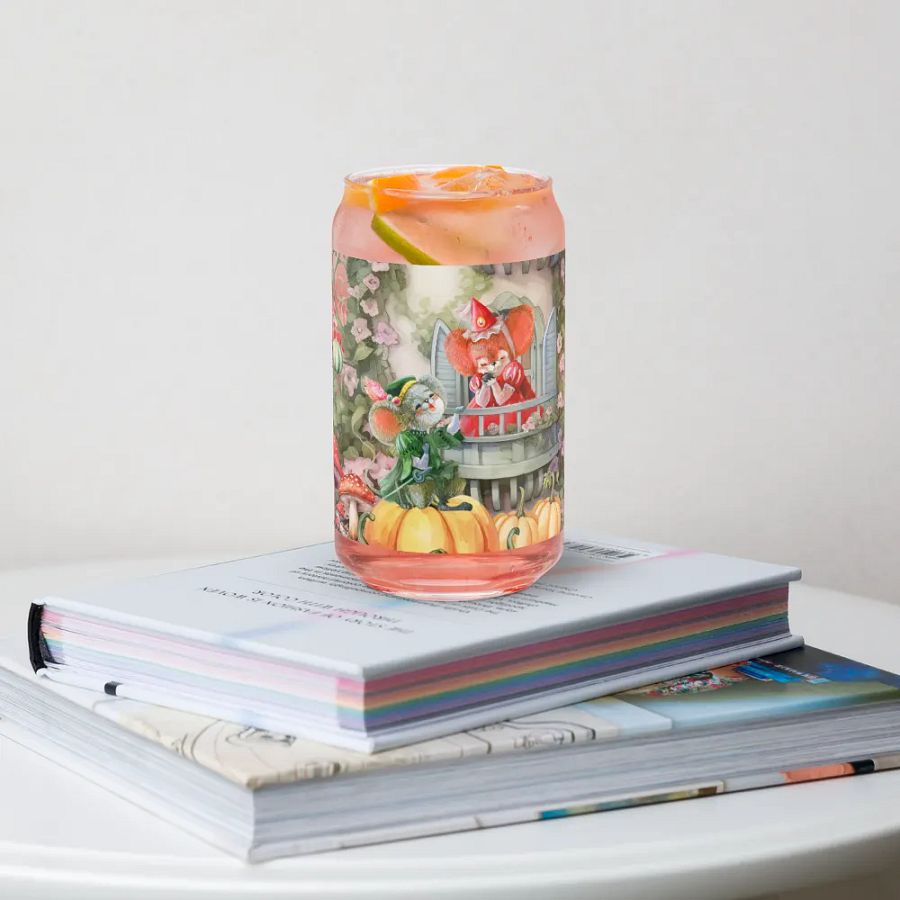Four Seasons of Love: Autumn Serenade Can-Shaped Glass | Fall Romance Drinkware product image (4)
