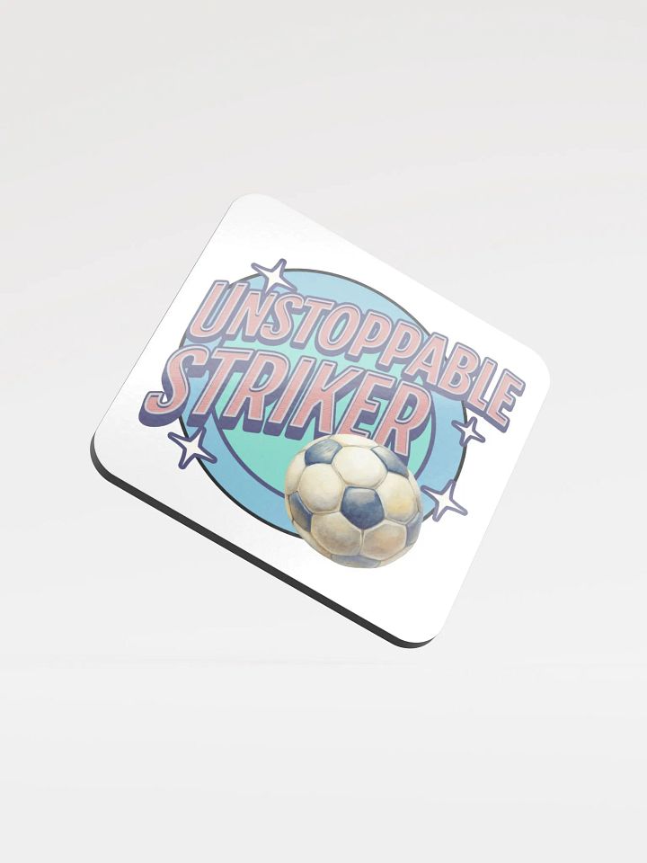 Unstoppable Striker Soccer Cork Coaster product image (1)