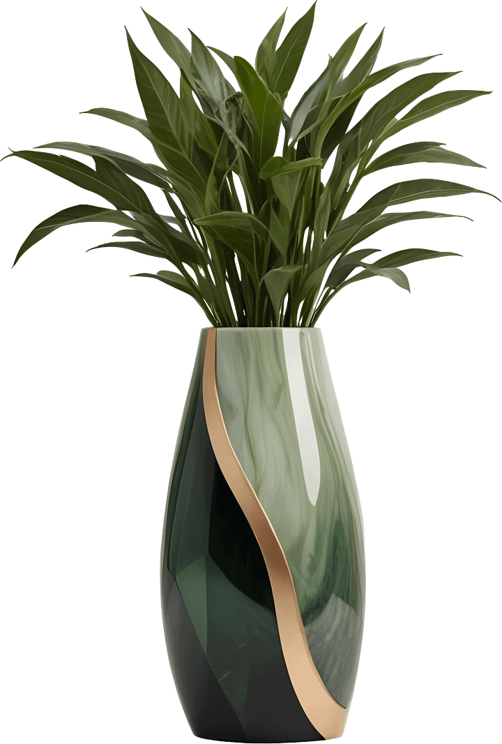 Luxe Botanique – Graceful Verdant Vase PNG product image (1)