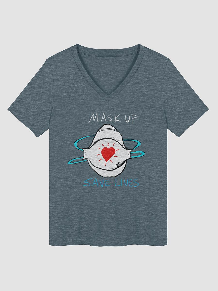 Mask Up Save Lives Relaxed V-Neck Tee product image (3)