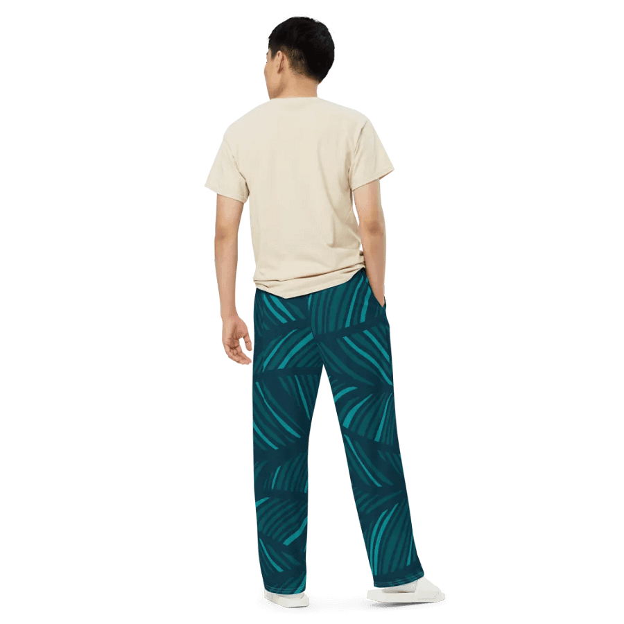 Teal Flow Unisex Wide-Leg Pants product image (5)