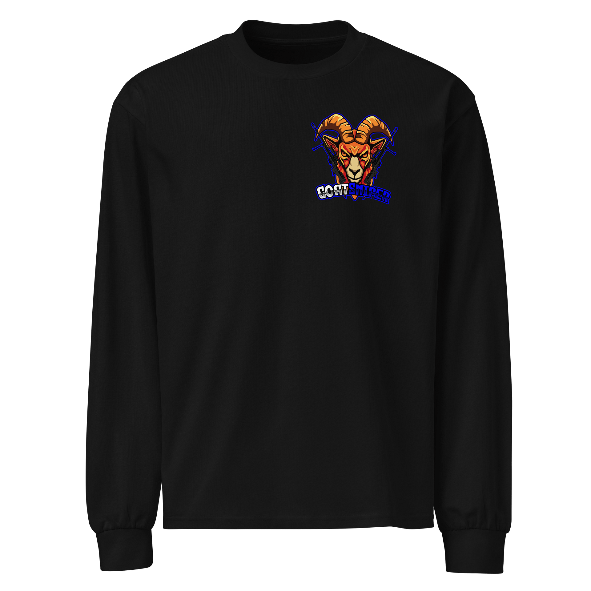 Intense Goat Sniper Graphic Long Sleeve Shirt Small Logo product image (1)