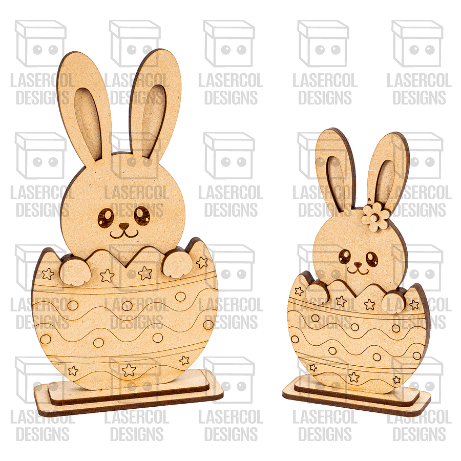 Easter Bunny Eggs Set (2 Sizes, 5 Styles) - Laser Cut Files product image (7)