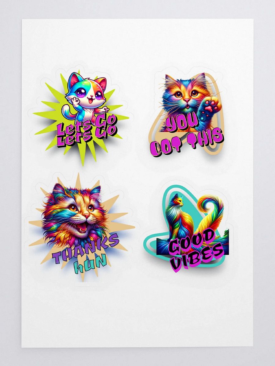 Whimsical Cat Motivational Sticker Sheet product image (3)