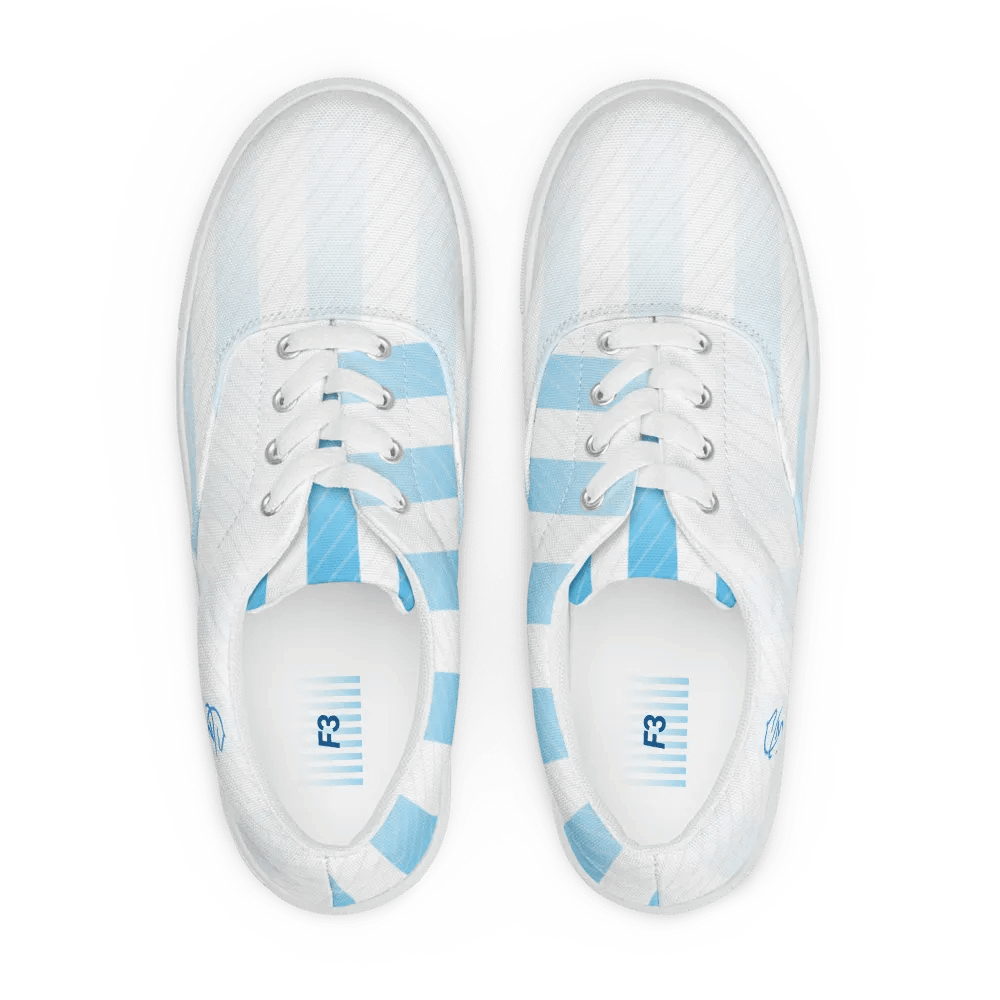 F3 Horse Logo Women's Lace Up Canvas Shoes (Sky Blue) product image (1)