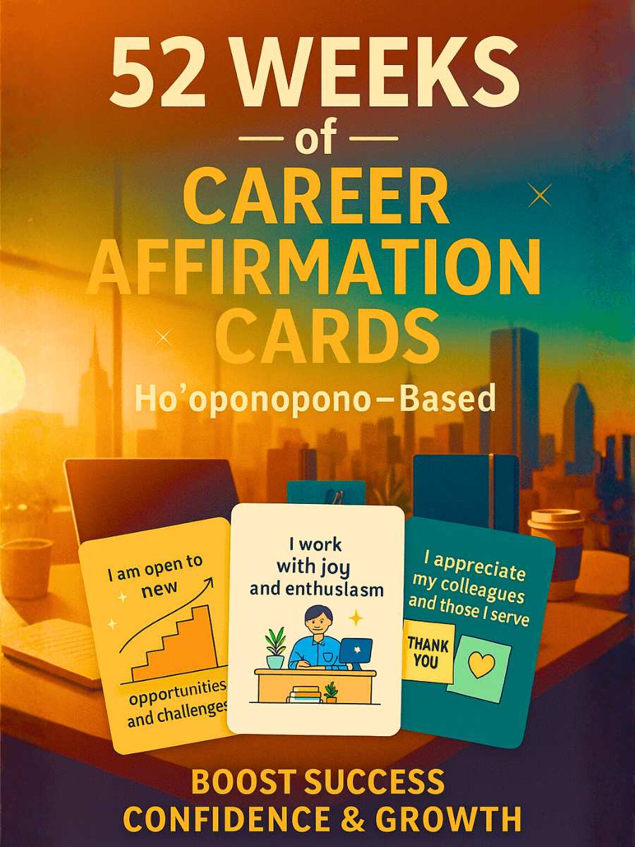 52 Weeks of Career Affirmation Cards | Daily Front & Back Ho’oponopono Practices for Success, Clarity & Growth product image (2)