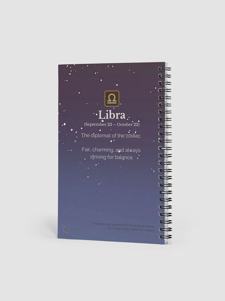Personalized Libra Zodiac Spiral Dotted Notebook Journal – Starry Constellation Gift for Astrology Lovers, Birthday, Valentine, Christmas, Horoscope, Celestial, Moon, Stars, Stationery, Sketching product image (2)