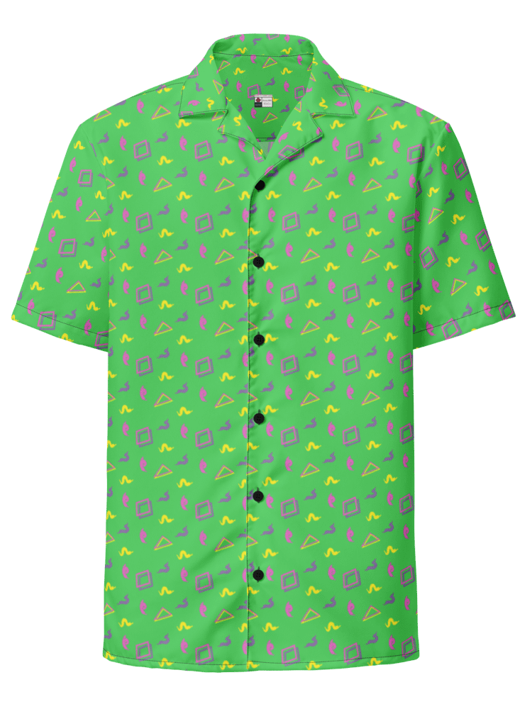 Oh Worm green pattern button down shirt product image (2)
