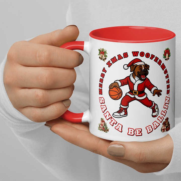 WooferMutter™ Santa Be Ballin Xmas Mug - Boxer Dawg product image (2)
